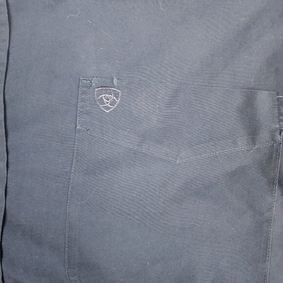 Ariat Long Sleeve Stanford Classic Fit Solid Blue Button Shirt Size 2XL XXL USA - Picture 3 of 7